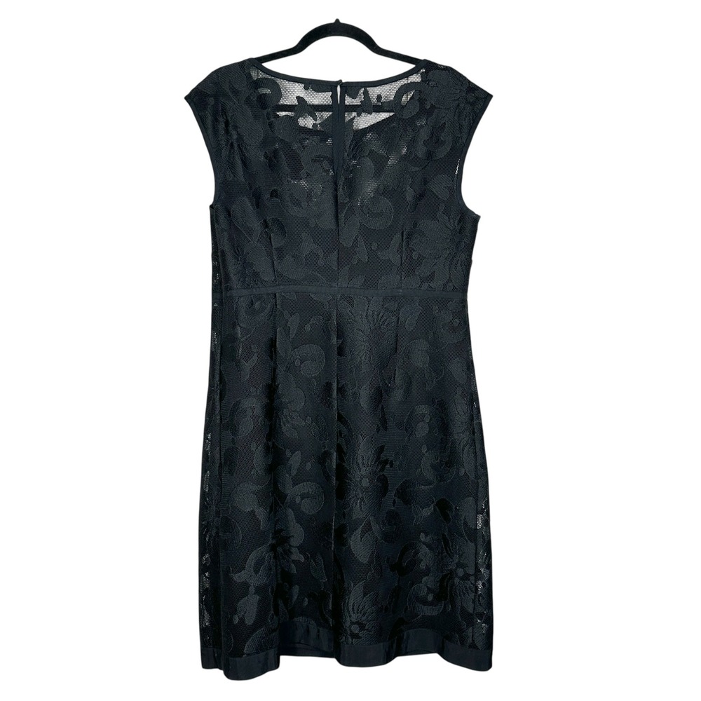 Laundry by Shelli Segal Black Lace Cap Sleeve Sheath Dress Size 12